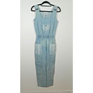 IDEAS  Jumpsuit Romper‎ Size Medium Denim Vintage 80s  Pockets